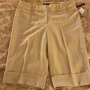 Dressy Shorts Knee length. Brand Focus 2000. Beige length 24 ins Inseam 14 ins